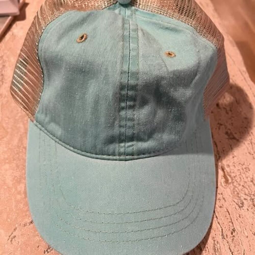 Blank Spearmint and Tan Trucker Hat Snapback Cap